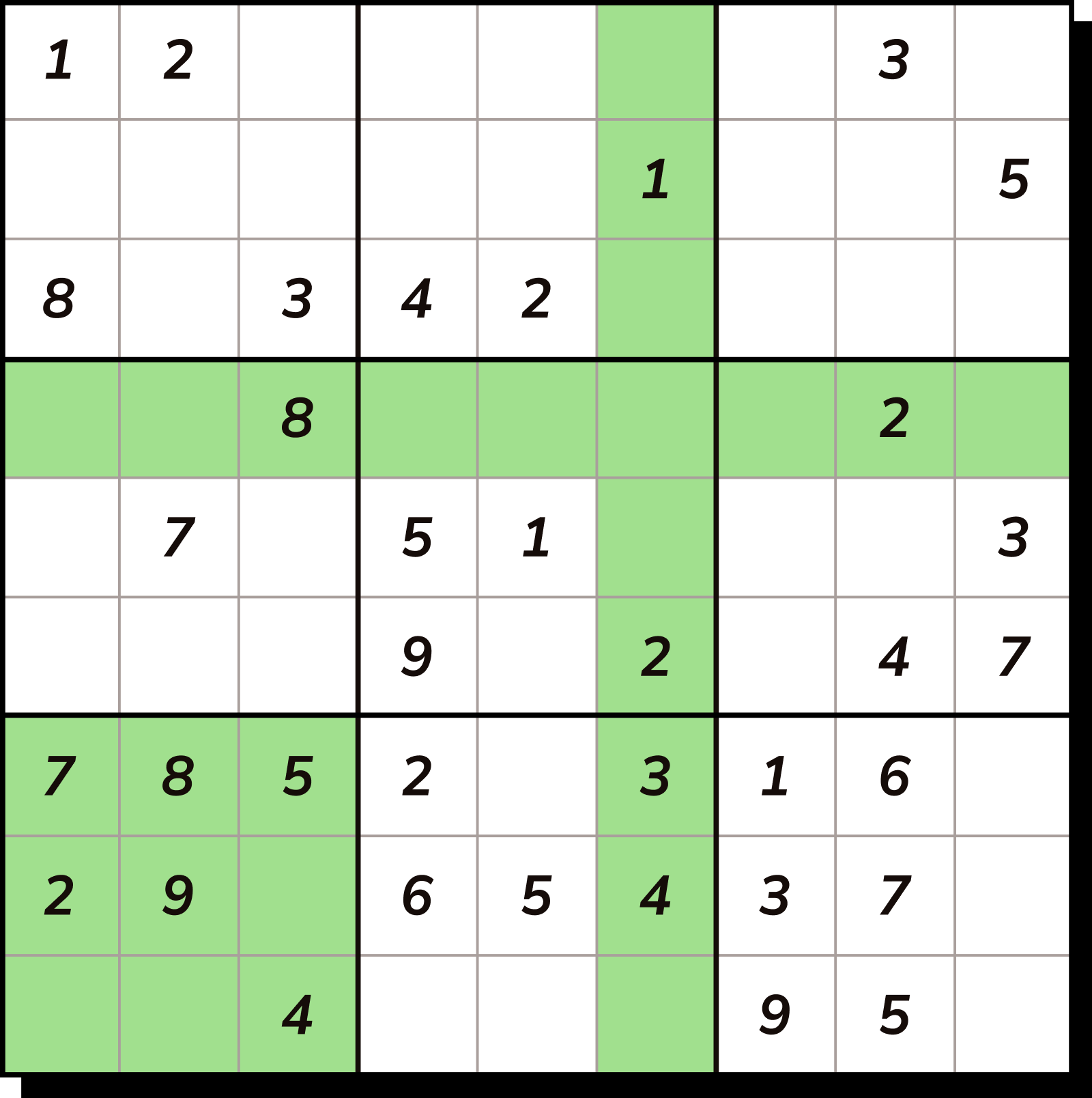 Sudoku Conquest 9x9 Puzzle Grid